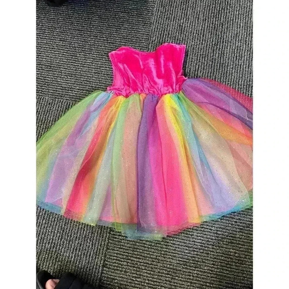 Blueberi Rainbow Tulle Party Dress with Velvet Bodice -Special Occasions 9-12M - Picture 4 of 6